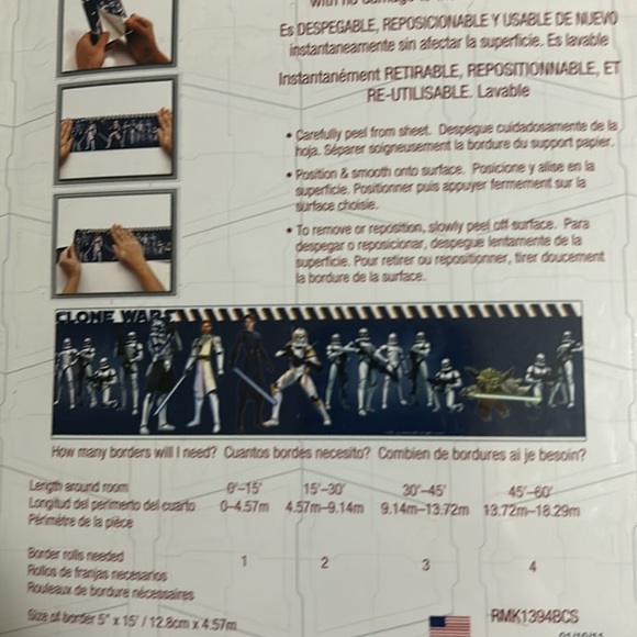 Star Wars Clone Wars Peel and Stick Border Lot of 2 - Picture 4 of 4